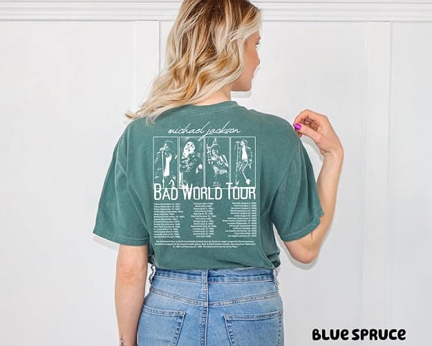 Vintage Music Legend Graphic T-Shirt, Comfort Color Retro Pop Icon Inspired Tee, Front & Back Concert Style Shirt, Classic Performer Fan Gift Multicolor thumbnail 3