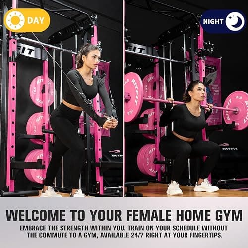 RitFit M1 & M1 Pro Smith Machine with Cable Crossover System, Multi-Function Squat Rack Power Cage for Home Gym, Power Rack and Packages thumbnail 5