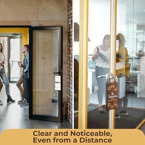 Woodamore In Session Door Sign for Therapists, Reversible Wood Office Sign | reversible hanging sign, do not disturb and welcome please knock, therapy, massage, office door thumbnail 4