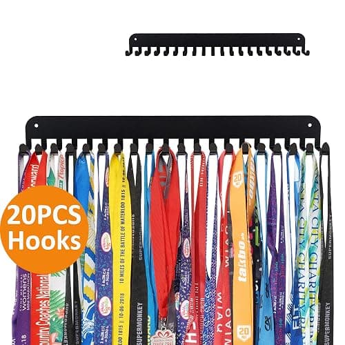 Miayork Medal Holder Display Hanger Trophy Shelf - Sturdy Wall Mount Medals Trophys Easy to Install-Race Sports Medal Holder Display Hanger for Gymnastic,Soccer,Runner,Wrest,Football,Basketball thumbnail 7