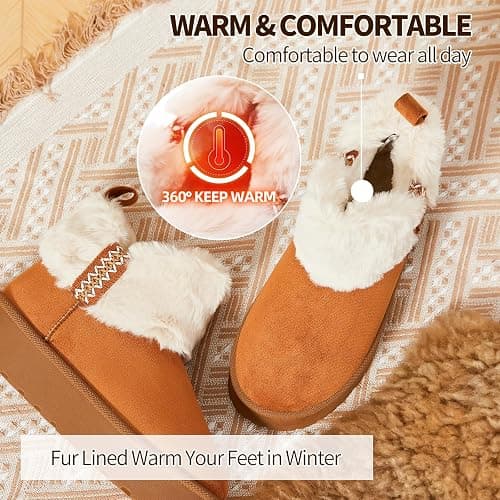 HYPOCRUTE Womens Winter Boots Fur Snow Boots Ankle Booties Fuzzy Warm Platform Short Boots for Women Slip on Boots thumbnail 4