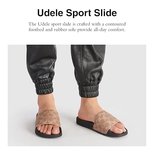 COACH Women's Udele Coated Canvas Slides thumbnail 2