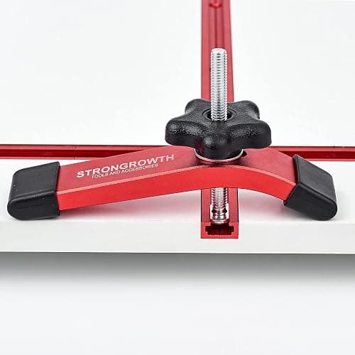 STRONGROWTH T track Hold Down Clamps - Double Cut Profile Universal T-Track Clamps, 6-3/8"L x 1-1/4"W -Woodworking and t slot clamp - Fine Sandblast Anodized - Red Color-2PK thumbnail 5