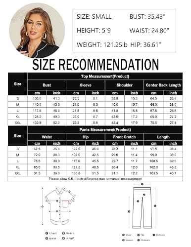 Ekouaer Womens Pajama Sets Button Down Lounge Sets 2 Piece Short Sleeve Pjs | Soft Comfy Loungewear,Sleepwear,Gift for Bridal Party,Wedding,Honeymoon,Postpartum,Summer thumbnail 6