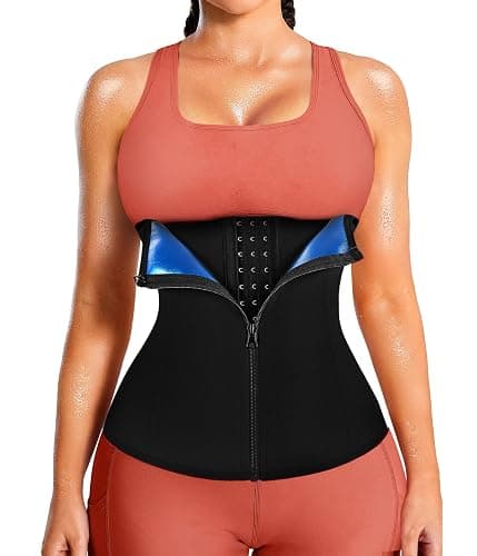LEINIDINA Womens Waist Trainer Corset with Zipper Sweat Waist Trimmer for Women Workout Belt Corset Shapewear - Image 1