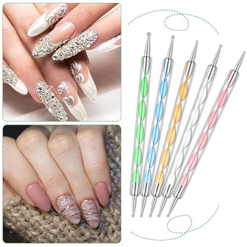 21 Pieces Nail Art Tools Kit, Resin Nail Art Palette Leaf Shape Mixing Palette and 20 Pcs Detail Brushes with Golden Edge Resin Holder Gel Polish Colors Mixing Pallet thumbnail 5