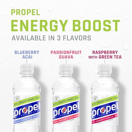 Propel Energy Boost Zero Calorie Flavored Water With Electrolytes and Caffeine, 3 Flavor Variety Pack, 16.9 fl oz Bottles (12 Pack) thumbnail 6