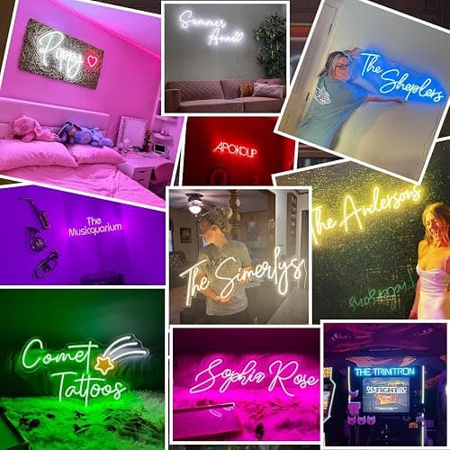Custom Neon Sign for Wall Decor, Personalized Large Neon Light Sign Customizable for Bedroom Home Decor Wedding Birthday Gifts Party Bar Shop Name Logo Lights - Custom Neon Sign thumbnail 4