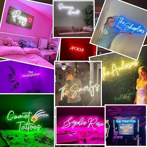 Custom Neon Sign, Customizable Neon Sign for Wall Decor, Personalized Neon Sign for Wedding Birthday Party Gifts Game Room Bar Shop Name Company Logo or Business Name Neon Signs thumbnail 3
