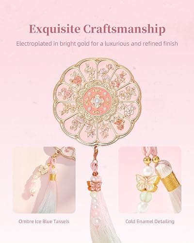 Imperblooms Twelve Flower Goddesses Compact Mirror, Mini Makeup Mirror with Small 2X Magnifying, Portable Double Sided Pocket Mirror for Purse, Pink Gifts for Women Girls thumbnail 4