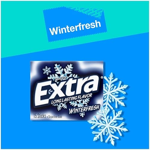 EXTRA Winterfresh Sugar Free Chewing Gum Bulk Pack, Individually Wrapped Mint Gum for Fresh Breath, 15-Stick Packs, Pack of 10, Cool Mint Flavor for School, Work & Travel thumbnail 3