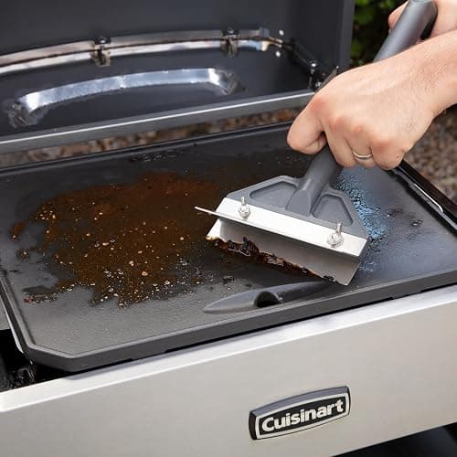 Cuisinart Griddle Scraper, 6" Stainless Steel Blade, Splash Guard | Flat top grill scraper for burnt-on residue, features heavy-duty blade and ergonomic top knob grip, CCB-500 thumbnail 2