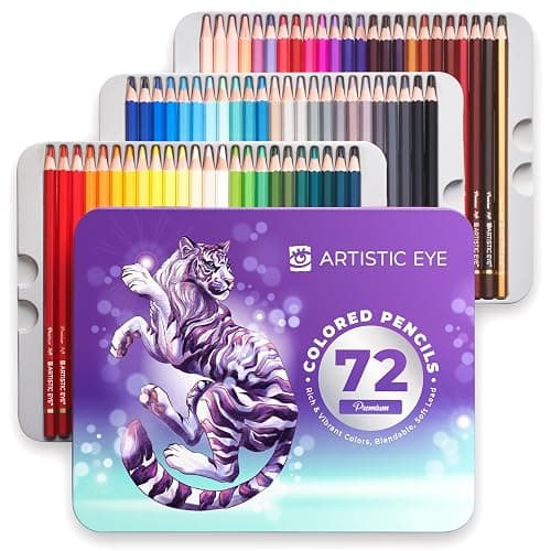 ARTISTIC EYE Premium Colored Pencils | Set of 72, Quality 3.8mm Soft Core Leads, Rich & Vibrant Colors, Blendable, Perfect for Beginner & Advanced Artists - Image 1