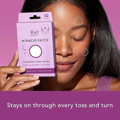Rael Pimple Patches - Miracle Overnight Spot Cover, Thicker & Extra Adhesion, Hydrocolloid Acne Pimple Patch for Face, Zits & Blemishes, Korean Skin Care, 3 Sizes (104 Count) thumbnail 5