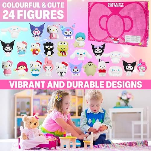 Hello Kitty and Friends Surprise Figurines Box with 24 Pcs 3D Collectible Character Figurines, Sanrio Kuromi Cinnamoroll My Melody, Gifts for Girls (Multi 24 Pcs) thumbnail 6