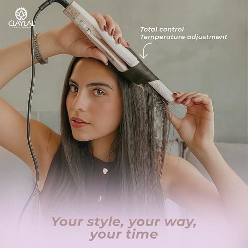 Hair Straightener and Curler 2 in 1 – Claylal Professional Flat Iron Styler with Negative Ions, 430°F Heat, 360° Airflow | Straighten & Curl Hair thumbnail 8