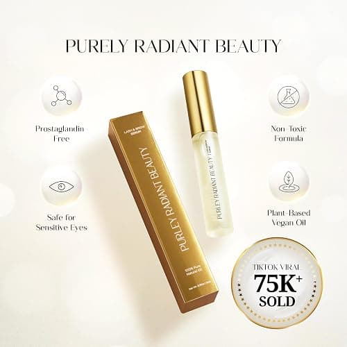 Purely Radiant Beauty Eyelash Growth Serum – Prostaglandin-Free Lash & Brow Enhancer for Longer, Thicker Lashes – Vegan, Cruelty-Free, Castor Oil Based – Natural Lash Serum for Growth thumbnail 2