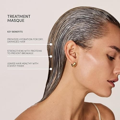 OUAI Fine to Medium Hair Treatment Mask - Lightweight Deep Conditioning Hair Mask with Shea Butter, Keratin & Panthenol - Helps Hydrate, Fight Frizz, Strengthen & Repair Damage (3.4 oz) thumbnail 5