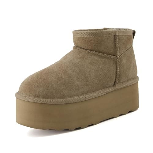 CUSHIONAIRE Hippy Women’s Platform Ankle Boots – Genuine Suede, Faux Fur Lining, Cozy Winter Slip-On Design, Comfortable Footwear with Wide Widths Available thumbnail 9
