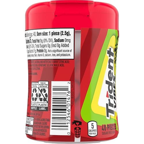 Trident Vibes SOUR PATCH KIDS Redberry Sugar-Free Chewing Gum, 40 Piece Bottle thumbnail 12