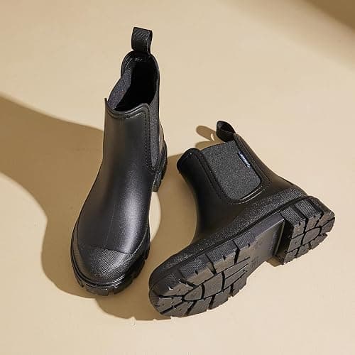 WOWSTICK Women’s Ankle Rain Boots Waterproof Lightweight Slip Resistant Fashion Garden Booties thumbnail 6