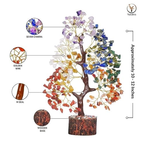 YATSKIA 7 Chakra Tree of Life, Crystals and Healing Stones, Birthday Gifts for Women - Crystal Tree for Positive Energy, Home Office Decor, Spiritual Gifts for Women thumbnail 7