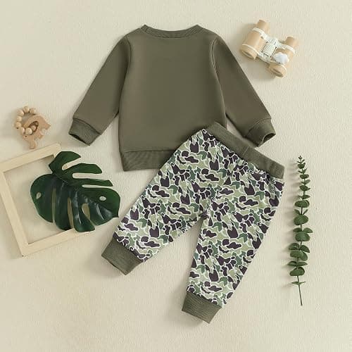 Baby Boy Camouflage Outfit Fall Clothes Long Sleeve Tops Jogger Pants Set thumbnail 7
