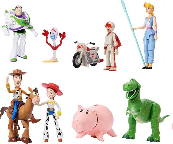 Mattel Disney and Pixar Toy Story Storytellers Figure Pack, 9 Figures & Vehicle, Woody Buzz Rex Forky Bo Peep Duke Caboom & Toy Motorcycle, Carnival Crew thumbnail 3