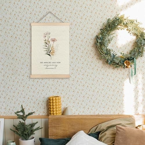 Supwhd Christian Wall Art Decor for Bedroom Living Room Office, His Mercies are New Every Morning Scripture Wall Art Framed 12x16, Christian Gifts for Women thumbnail 2