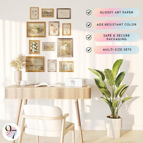 97 Decor French Decor For Home - Country French Wall Art Posters, Vintage Floral Pictures, Vintage Art Gallery Wall Prints Landscape Painting For Bedroom Decorations (Unframed) thumbnail 5