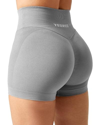 YEOREO Scrunch Butt Workout Shorts Women 3.5" Seamless V Cross Waist Sport Gym Amplify Shorts - Image 1