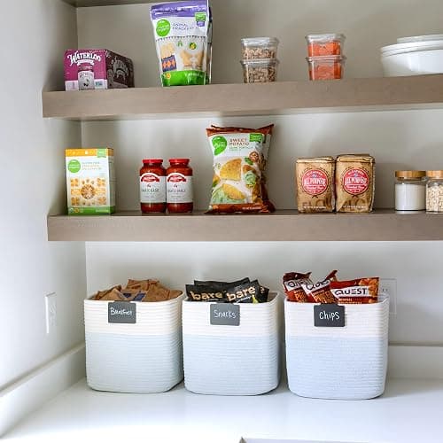 NaturalCozy Storage Cubes 11 Inch Cotton Rope Woven Baskets for Organizing, 3-Pack | Cube Storage Bin | Square Storage Baskets for Shelves Organizer, Classroom, Kids Toy Bins, Closet, Baby Nursery thumbnail 7