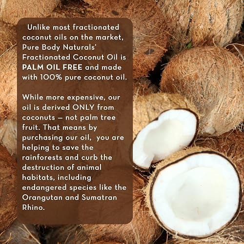 Pure Body Naturals Organic Fractionated Coconut Oil for Skin and Hair, 4 fl oz - Liquid Carrier Oil for Diluting Essential Oils, Hair Growth & Skin Moisturizer thumbnail 4