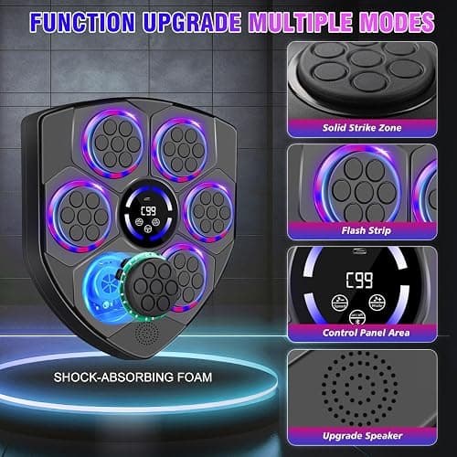 YORWHIN Smart Music Boxing Machine for Adults and Kids, Bluetooth Boxing Equipment with Boxing Gloves, Wall Mounted Electronic Punching Machine for Home Gym Workout Indoor thumbnail 4