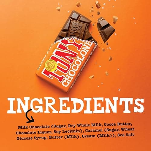 Tony’s Chocolonely Belgian Milk Chocolate Candy Bar With Caramel & Sea Salt, Chocolate Bars for Snacks, Party Favors, or Gifts, 32% Cacao, Made From Quality Fairtrade Cocoa, 4 Bars, 6.35 Oz Each thumbnail 3