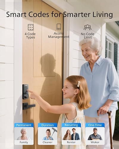 Philips WiFi Keypad Door Lock with Handle, Built-in WiFi, APP Remote Control, Voice & Fingerprint Unlock, Smart Locks for Front Door with Auto Lock, Digital Front Door Lock Set, Keyless Entry Deadbolt thumbnail 6