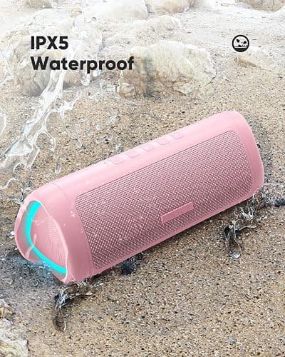 Bluetooth Speaker Stocking Stuffers for Men Women Teens Boys Girls: Portable Wireless, IPX5 Waterproof, White Elephant Gifts for Adults, Up to 20H Playtime, TWS Pair, for Home/Party/Outdoor (Pink) thumbnail 7
