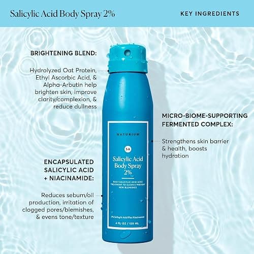 Naturium Salicylic Acid Body Spray 2%, Blemish-Fighting & Pore Treatment, with Niacinamide Plus Encapsulated Salicylic Acid, 4 oz thumbnail 5