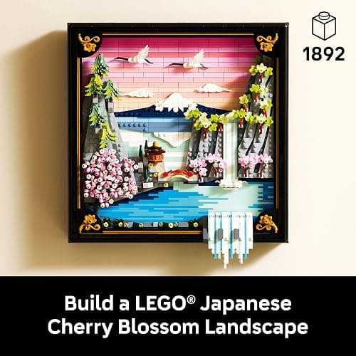 LEGO Art Japanese Cherry Blossom Landscape Building Set for Adults - Room Decoration & Gift for Women & Men, Ages 18+ - Framed Wall Decor, Stand or Hang to Display - 31218 thumbnail 2