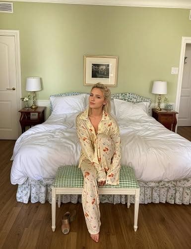 TIKITIDES Womens 2 Piece Floral Fruit Button Down Pajama Sets Cute Long Sleeve Wide Leg Soft Pjs Loungewear thumbnail 6