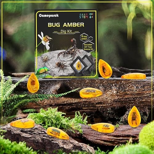 Bigger Amber Dig Kit - 8 Different Artificial Insect Resin,Excavate Unique Insect Specimens,Bugs Toys Educational Science Kits Toys for Kids,STEM Projects Gift for Girls & Boys Age 6-8-12-14 Year Old thumbnail 7