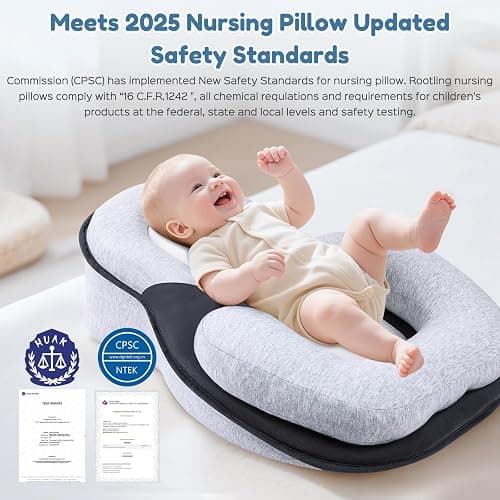 Baby Feeding Support Wedge Pillow, Infant Nursing Cushion with Gentle Incline for Bottle Feeding and Tummy Time, Portable Lounger Support thumbnail 2