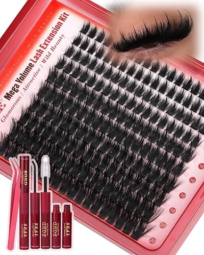Manga Lash Clusters Kit Fluffy Eyelash Extension Kit Wispy Eyelash Clusters with Spikes D-Curl Lash Extension Kit 12-20MM Cluster Eyelash Extensions Kit with Lash Bond and Seal Fairy Cluster Lashes thumbnail 7