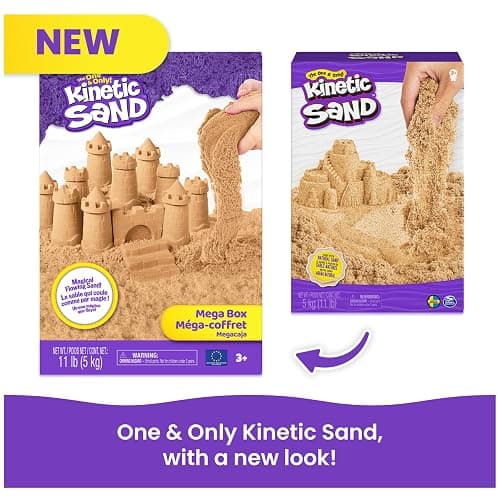 Kinetic Sand, 11lb (5kg) Natural Brown Play Sand for Arts and Crafts, Sandbox, Amazon Exclusive (Packaging May Vary), Sensory Toys, Holiday Gifts & Stocking Stuffers for Kids Ages 3 and up thumbnail 6