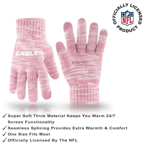 Ultra Game Adults NFL Official Super Soft Winter Beanie Knit Hat with Warm Touch Screen Gloves thumbnail 3