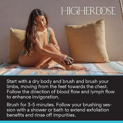 HigherDOSE Copper Dry Brushing Body Brush - Ion-Charged Dry Brush & Lymphatic Drainage Massager to Promote Circulation and Exfoliate for Glowing Skin - Everyday Antimicrobial Body Scrubber thumbnail 8
