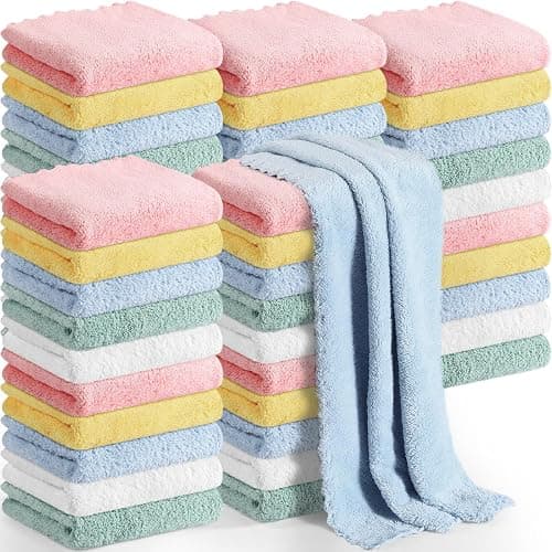 Newwiee 50 Pack Baby Burp Cloths 20''x10'' Absorbent Burping Cloths for Girl Boy Large Baby Rags Towels for Newborn Essential(Colorful) - Image 1