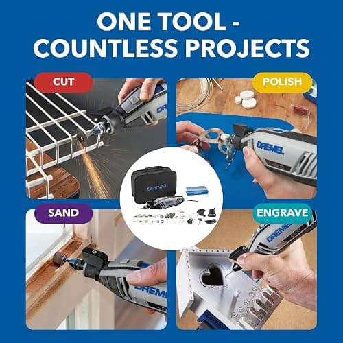 Dremel 4300-5/40 Rotary Tool Kit with Pivot Light and 40 Accessories | 5 Attachments, 40 Accessories, Pivot Light, Variable Speed, 1.8 Amp Motor, Cutting, Sanding, Polishing thumbnail 2