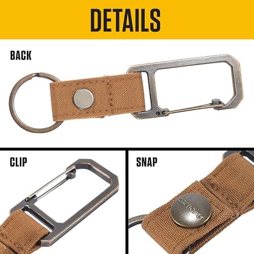 Carhartt Unisex Adult Durable Metal Key Keeper, Belt Loop Key Ring Holder with Self-Locking Metal Gate Clip for Car/Home Keys thumbnail 3