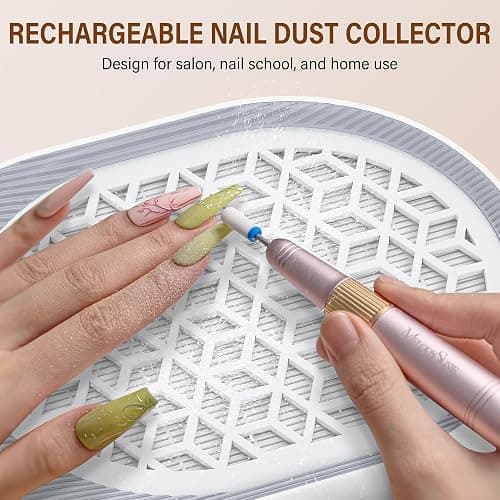 LSNDRG Nail Dust Collector 4500RPM Plug-in Professional Dust Collector for Nail Tech with Strong Suction, Rotary Adjustable Speed, Manicure Pedicure Vacuum Fan for Salon & Home Use thumbnail 2